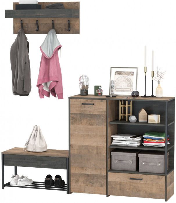 Трувор Прихожая 181, дуб гранж песочный/интра