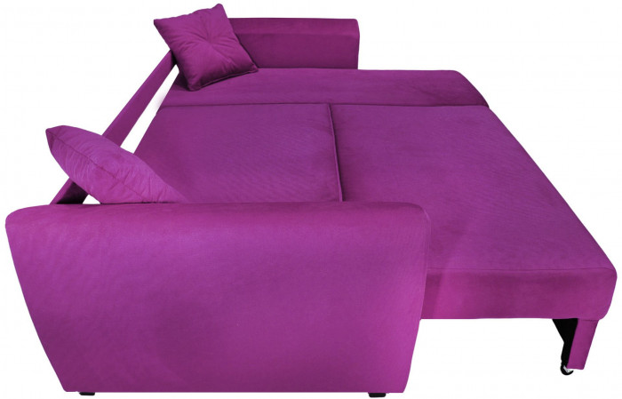 Диван-кровать угловой Амстердам Люкс, 150х200, еврокнижка, независимый пружинный блок, велюр, фиолетовый