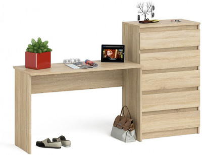 Мори письменный стол МСП1200.1 + Комод МК700.5, дуб сонома
