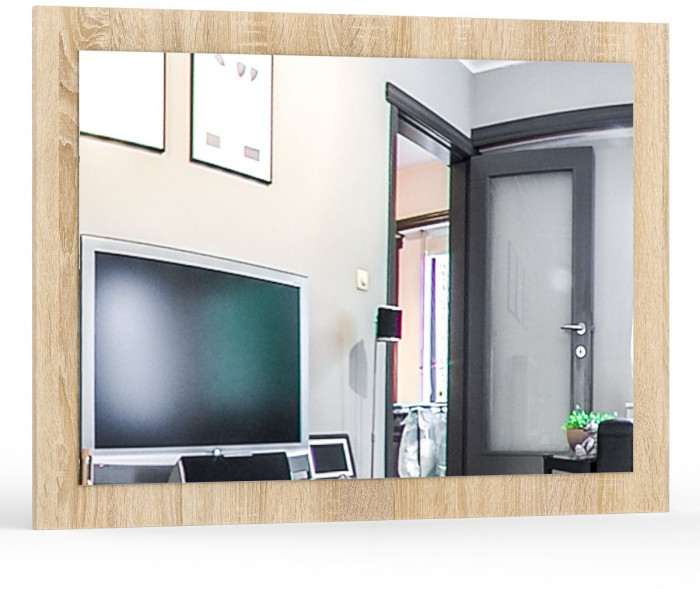 Камелия спальня № 12 Кровать с ящиками 1400 + Две тумбы + Комод + Зеркало, цвет дуб сонома, сп.м. 1400х2000 мм., б/м, основание есть