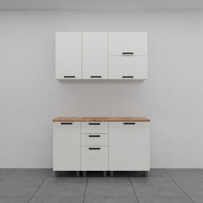 МК Аленушка Н 400 Лаванда Молочный, скоба черный (со столешницей)