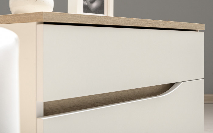 Муссон Кровать 11.41 + ортопед + Тумба 16.03 + Комод 13.97, цвет белый/дуб эндгрейн элегантный, сп. м. 1600х2000 мм., б/м