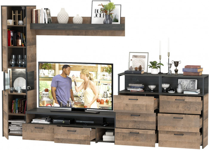 Трувор Гостиная 101, дуб гранж песочный/интра