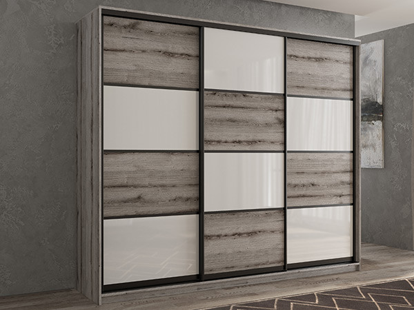 Шкаф-купе Кааппи 14 Эвок Окаменелый 250х60х230 см