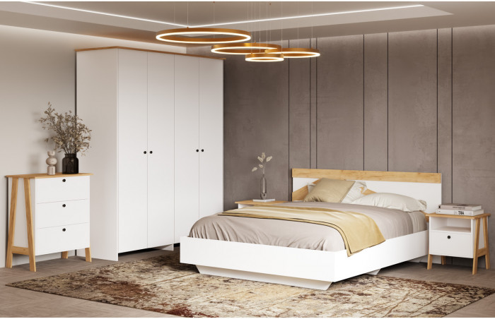 Шкаф четырехстворчатый Теодора, Белый