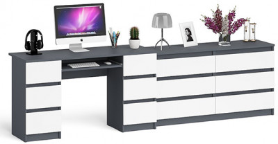 Мори компьютерный стол МС-2 + Комод МК1380.6, дуб сонома