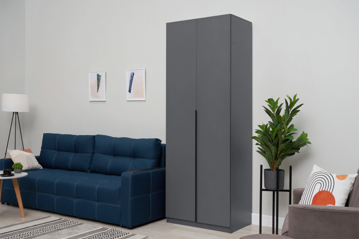 Шкаф распашной с наполнением (3 полки + штанга) ШК 5 (800), Графит