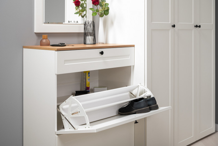 Остин Прихожая 40, белый шагрень/дуб крафт золотой