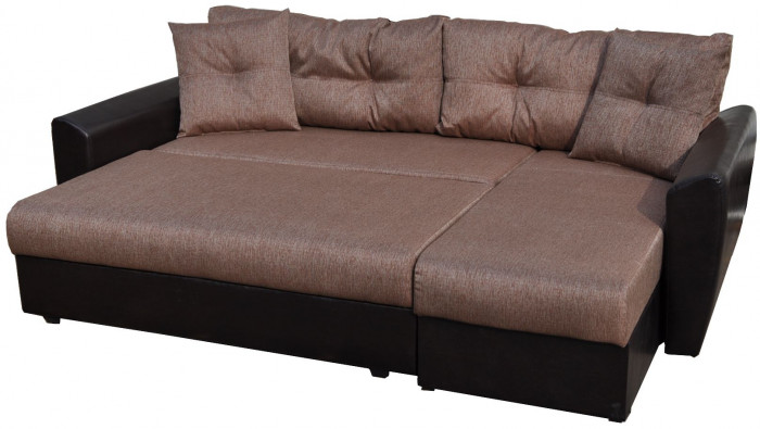 Диван УГЛОВОЙ Амстердам рогожка коричневая 160