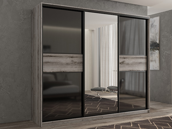 Шкаф-купе Кааппи 9 Эвок Окаменелый 250х60х230 см