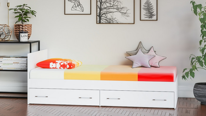 Мори Кровать с ящиками 0900, белый