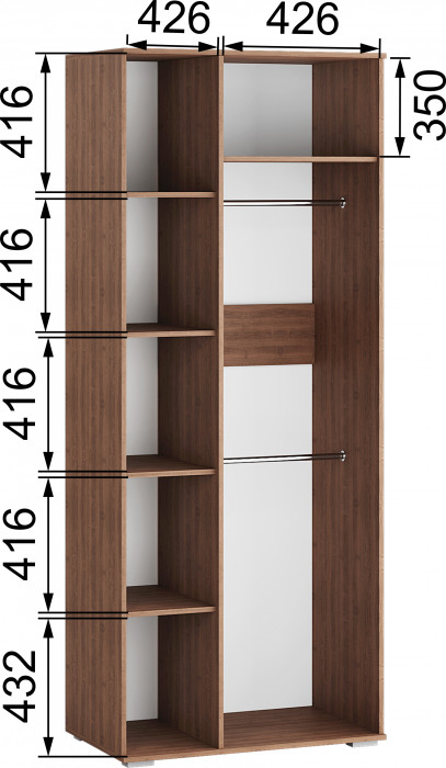 Модульная спальня Ричард, набор 3, Орех донской