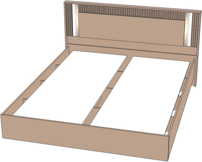 Кровать KING-SIZE 180х200 "Харди" с зеркальными вставками - Латте/Ирландский ликер