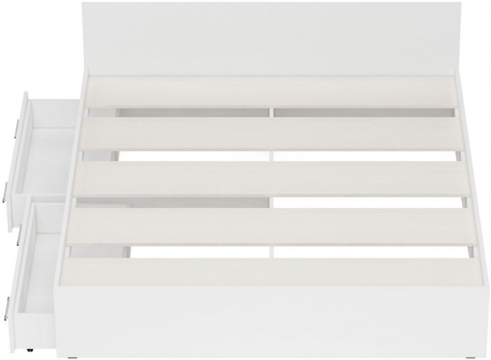 Стандарт Кровать с ящиками 1800, цвет белый, ШхГхВ 183,5х203,5х70 см., сп.м. 1800х2000 мм., без матраса, основание есть