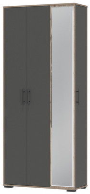 Прихожая 2-3421дкт/граф Домино-мини, цвет дуб крафт табачный/графит, ШхГхВ 88х36х202 см., универсальная сборка