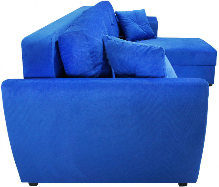 Диван-кровать угловой Амстердам Люкс, 150х200, еврокнижка, независимый пружинный блок, велюр, синий