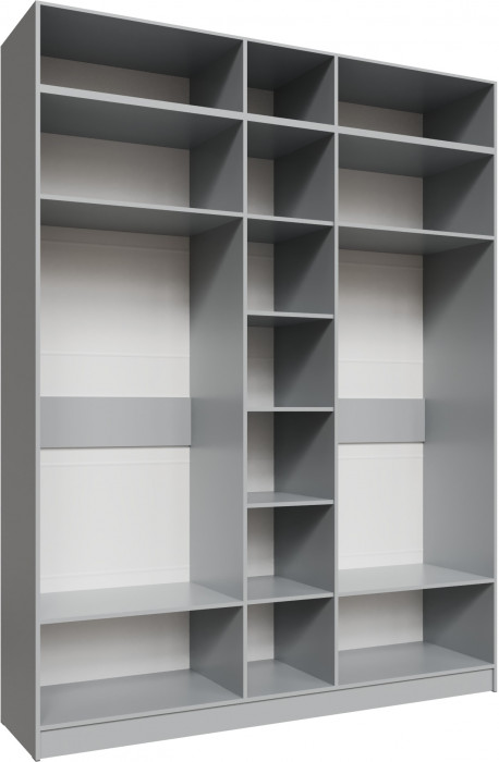 Шкаф 2,0 с антресолью Мадрид, Камень серый