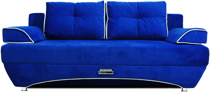 Диван-кровать раскладной еврокнижка прямой Валенсия велюр, цвет синий