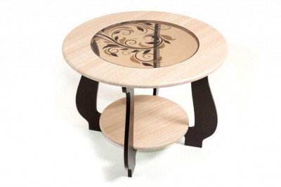 Стол журнальный СЖ-24 с рисунком Р-3/дуб/венге