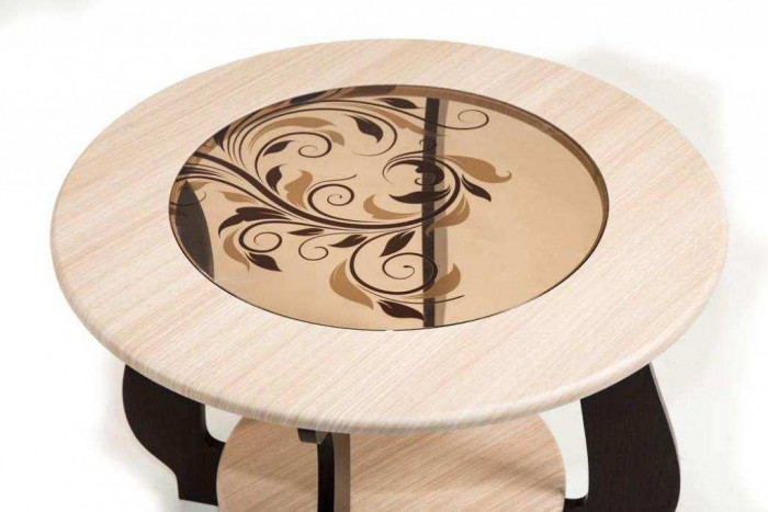 Стол журнальный СЖ-24 с рисунком Р-3/дуб/венге