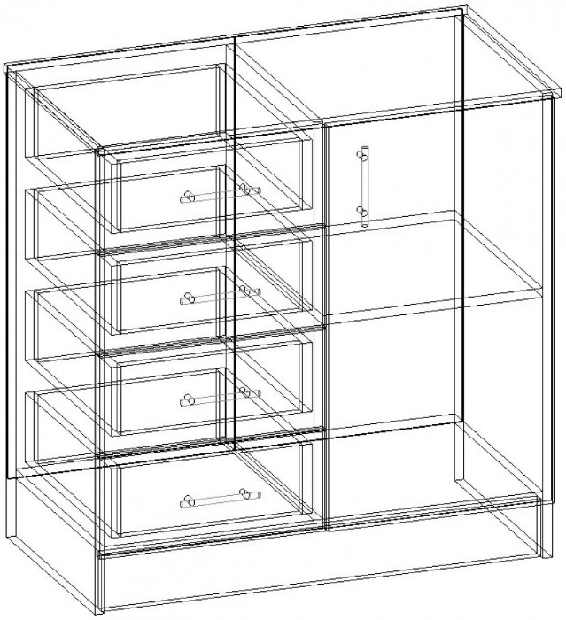 Комод К800-1Д, венге/лоредо (Венге / лоредо)