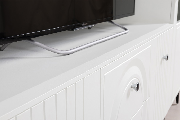 Валенсия Гостиная № 075, ЛДСП белый шагрень/МДФ белый шагрень