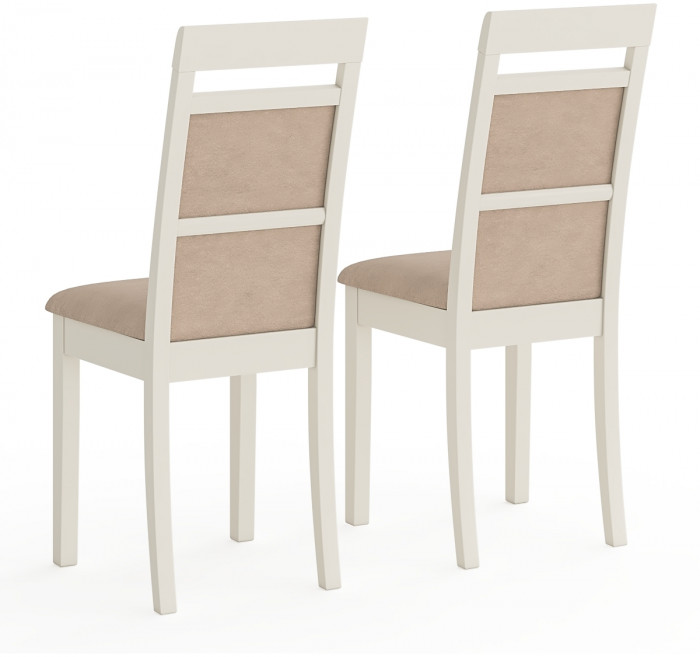 Два стула Мебель--24 Гольф-12 разборных, цвет слоновая кость, обивка ткань велюр бежевый 05, 40х40х100 см., от пола до верха сиденья 47 см.(мягк сп.)