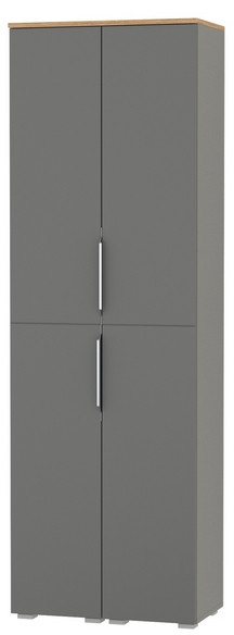 Октава 13.228 Шкаф-пенал + 13.228 Шкаф-пенал, цвет серый графит/дуб крафт золотой/фасады МДФ серый графит, ШхГхВ 64,4х35,3х197,6 см.