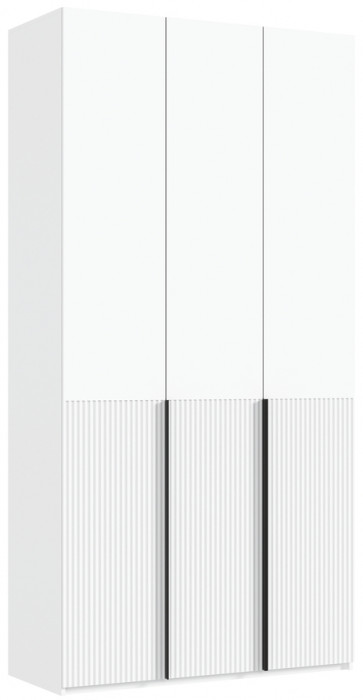 Марвэл Шкаф 3-х створчатый 1200, Белый/Браш вайт