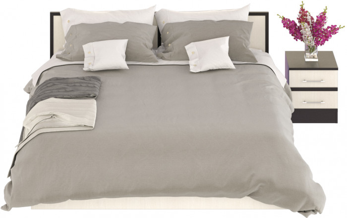 Сакура Кровать с ящиками 1800 + тумба, венге/дуб лоредо