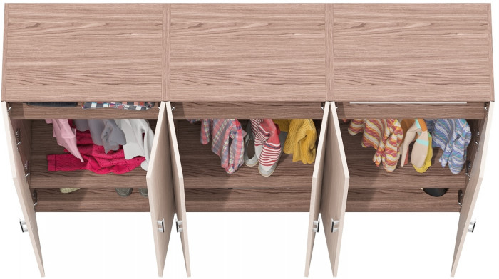 Три Шкафа С-МД-СК9Ш к компьютерному столу С-МД-СК9, ясень шимо светлый/ясень шимо тёмный