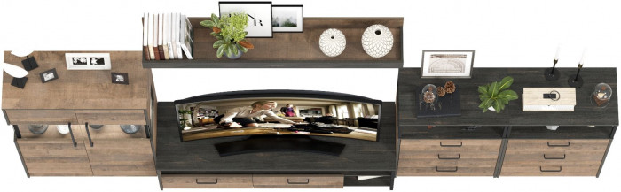 Трувор Гостиная 109, дуб гранж песочный/интра