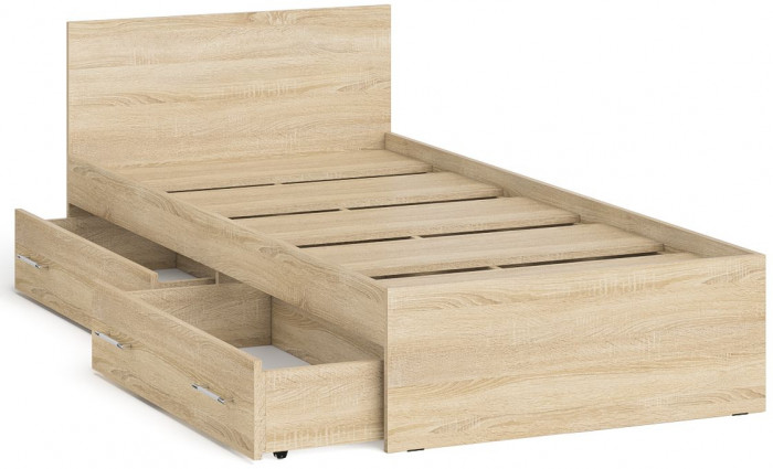 Мори Кровать с ящиками 0900, дуб сонома