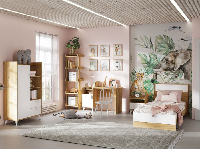 ИРИС ТБ-01 Тумба прикроватная (485х530х425) дуб крафт золото/белый