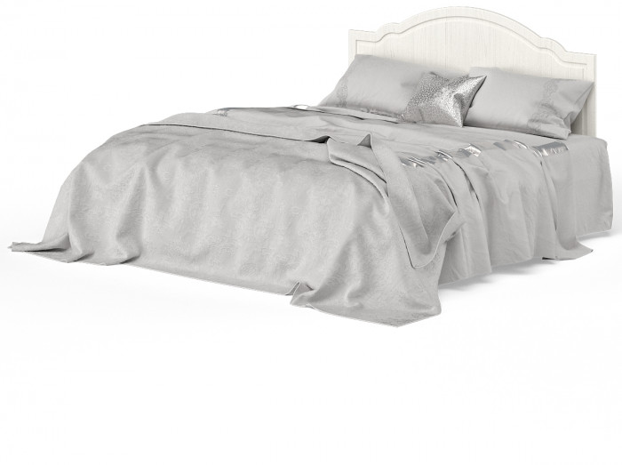 Ливерпуль Спальня № 1 Кровать 11.08ОСН + две Тумбы 08.146 + Шкаф 08.45Н + карниз, ясень ваниль/белый