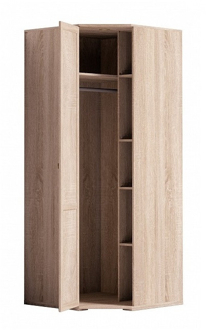 Шкаф угловой с зеркалом Sherlock 10, дуб сонома