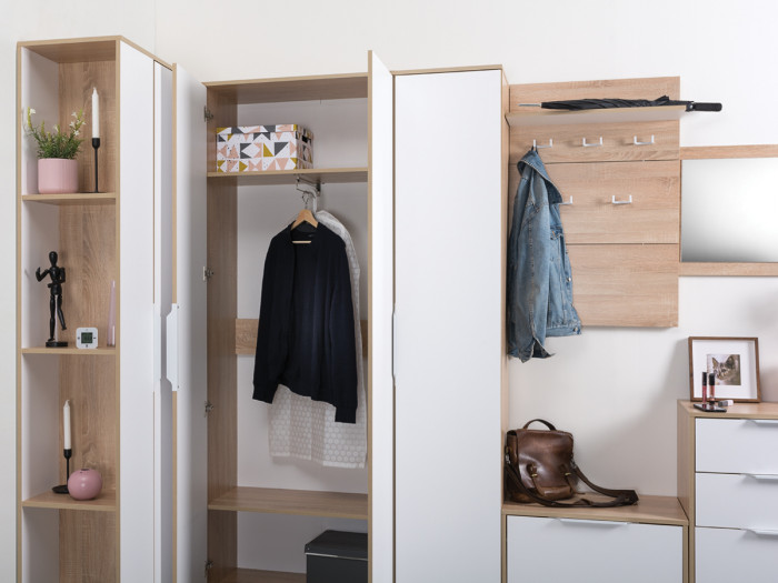 Куба Шкаф для одежды 13.136, дуб сонома/белый премиум