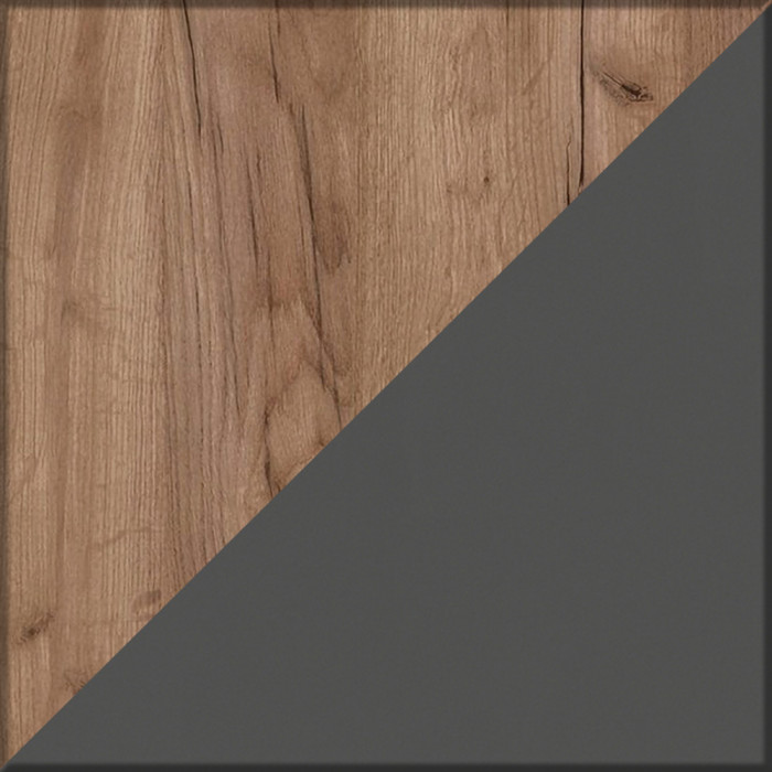 Прихожая Домино 3, цвет дуб крафт табачный/графит, ШхГхВ 260х36х202 см., универсальная сборка