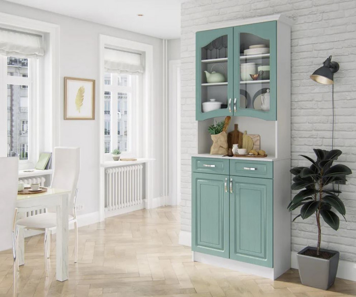 Буфет Прованс 08 клен бирюза