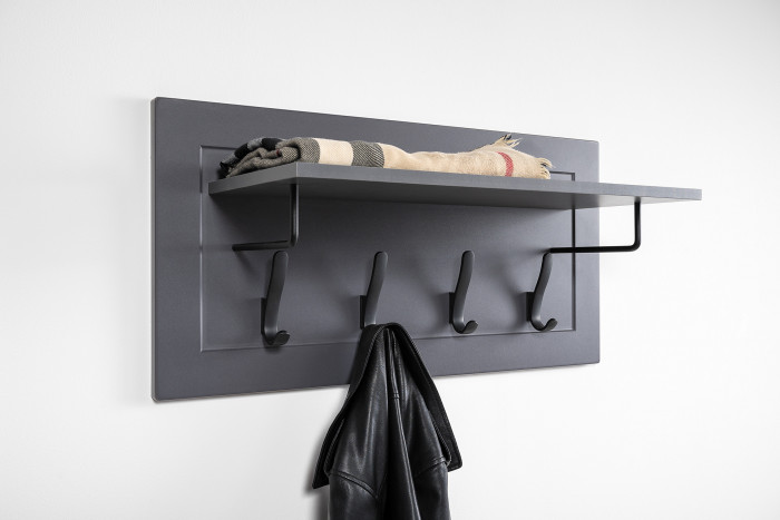 Остин 15.12 Вешалка + 15.12 Вешалка + 15.12 Вешалка, цвет белый шагрень/серый графит, ШхГхВ 239,1х29,6х39,7 см., универсальная сборка