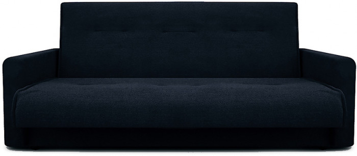 Раскладной диван-кровать, прямой, книжка, цвет черный, Милан 140