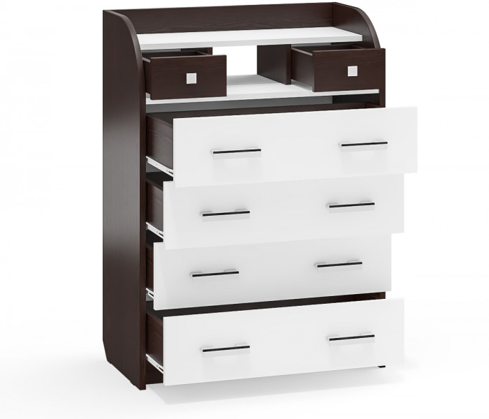 Комод С-МД-К6 (Шесть), венге/белый шагрень