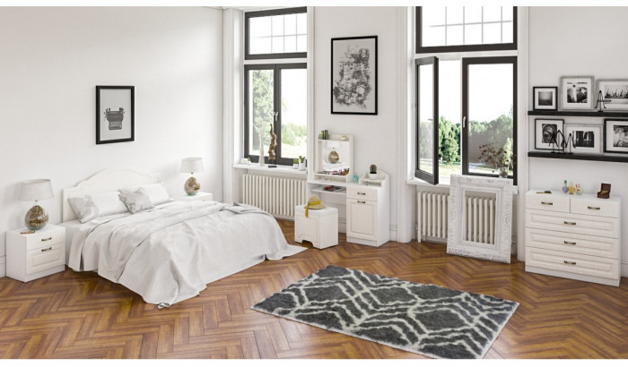 Ливерпуль Спальня № 2 12.46 + 10.118 + 10.117 + 14.02 + 10.103 + 11.08ОСН + две 08.146, ясень ваниль/белый