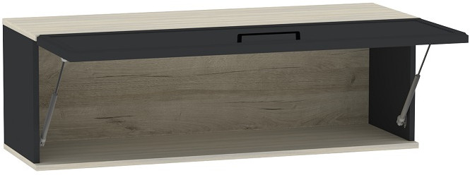 Шкаф навесной Аурелио 81, Антрацит-Блеквуд Сатиновый