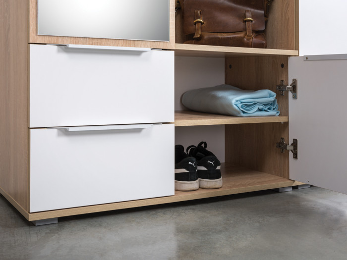 Куба Прихожая 13, цвет дуб сонома/белый премиум, ШхГхВ 166,2х38,3х210,6 см., универсальная сборка