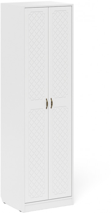 Прихожая П-6 Компоновка № 29, белая шагрень/фасады МДФ белое дерево фрезеровка ромб