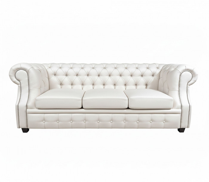 Диван Честер ЛОФТ 3-х местный, белый