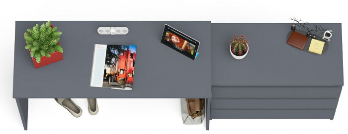 Мори письменный стол МСП1200.1 + Комод МК800.1, графит