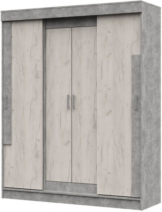 Гамма ШК-01 шкаф-купе (1,598х2,1х0,52) дуб крафт белый/ателье светлый