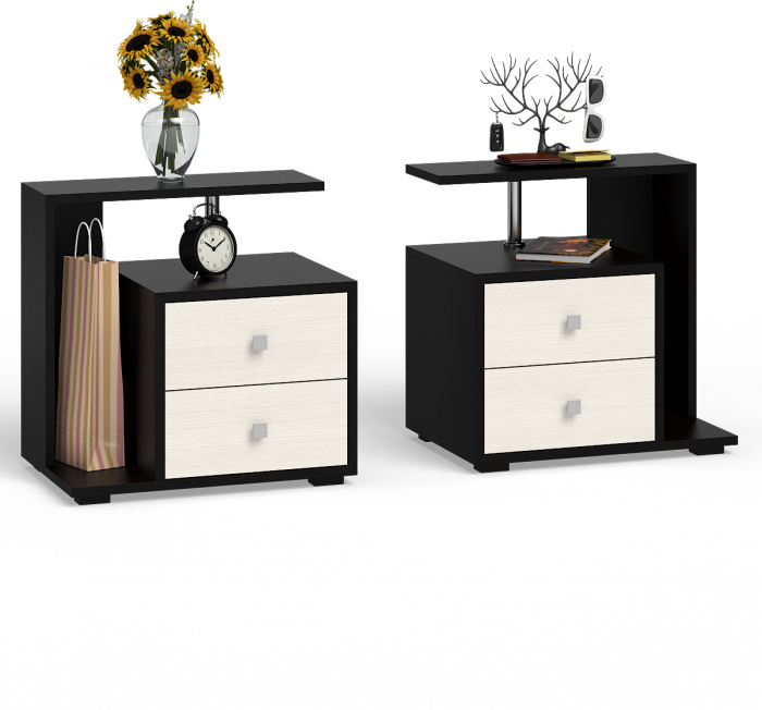 Камелия спальня № 2 Кровать 1600 + Две тумбы + Стол косметич. + Зеркало + Шкаф 4-х, цвет венге/дуб лоредо, сп.м. 1600х2000 мм., б/м, осн. есть